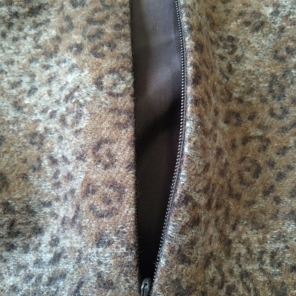 Vintage Charles Gray London Brown Leopard Animal Print Pencil Skirt Women's 10 - Picture 5 of 12